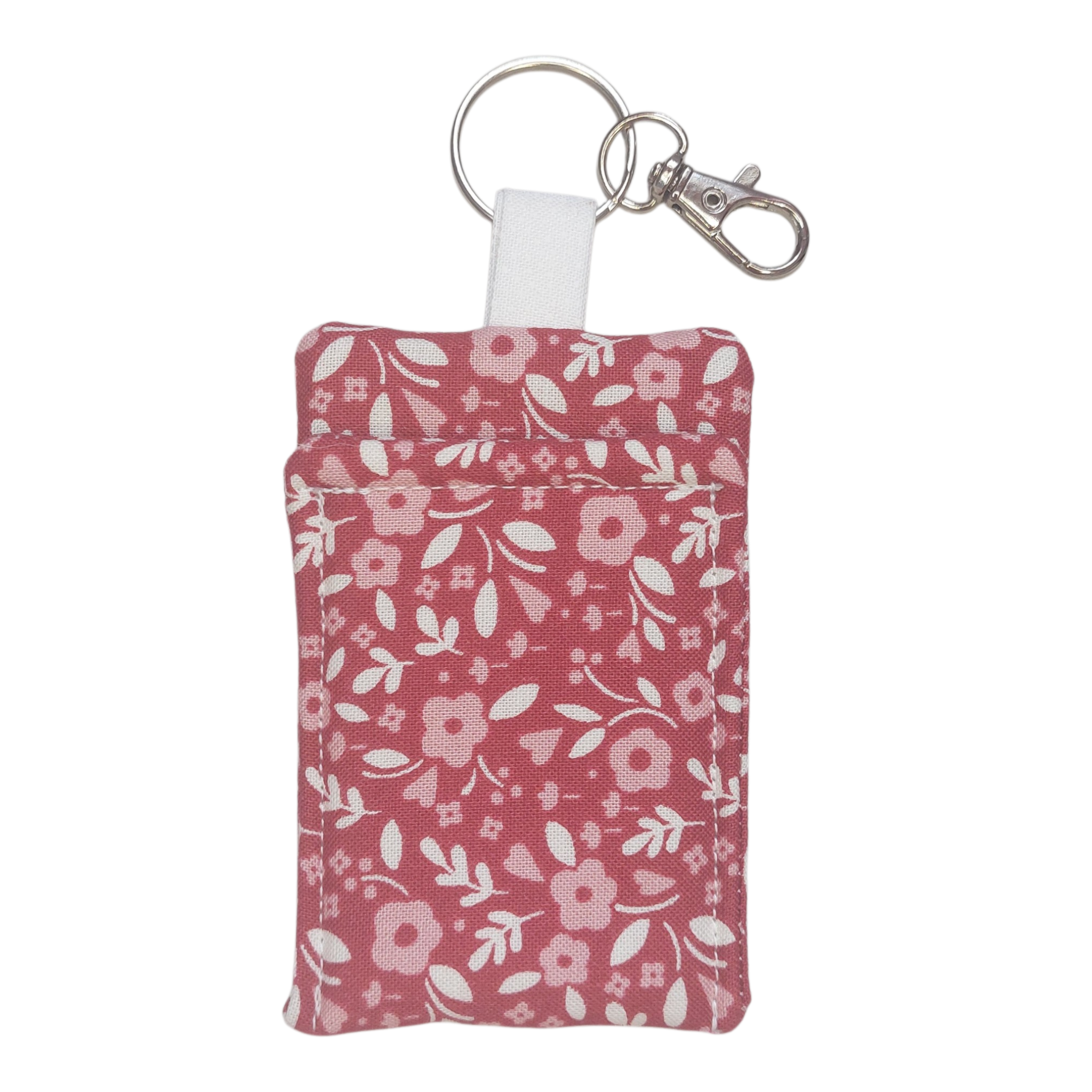 Red floral lipstick holder keychain