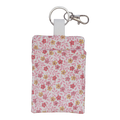 Yellow and pink floral lipstick holder keychain