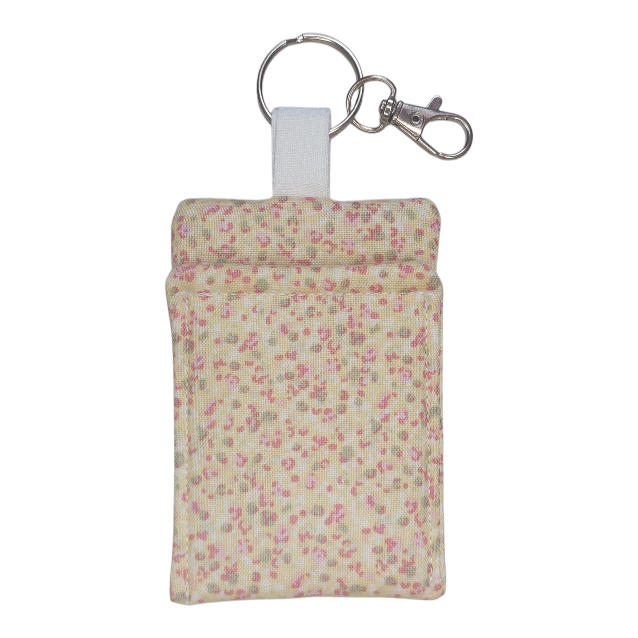 Yellow floral lipstick holder keychain