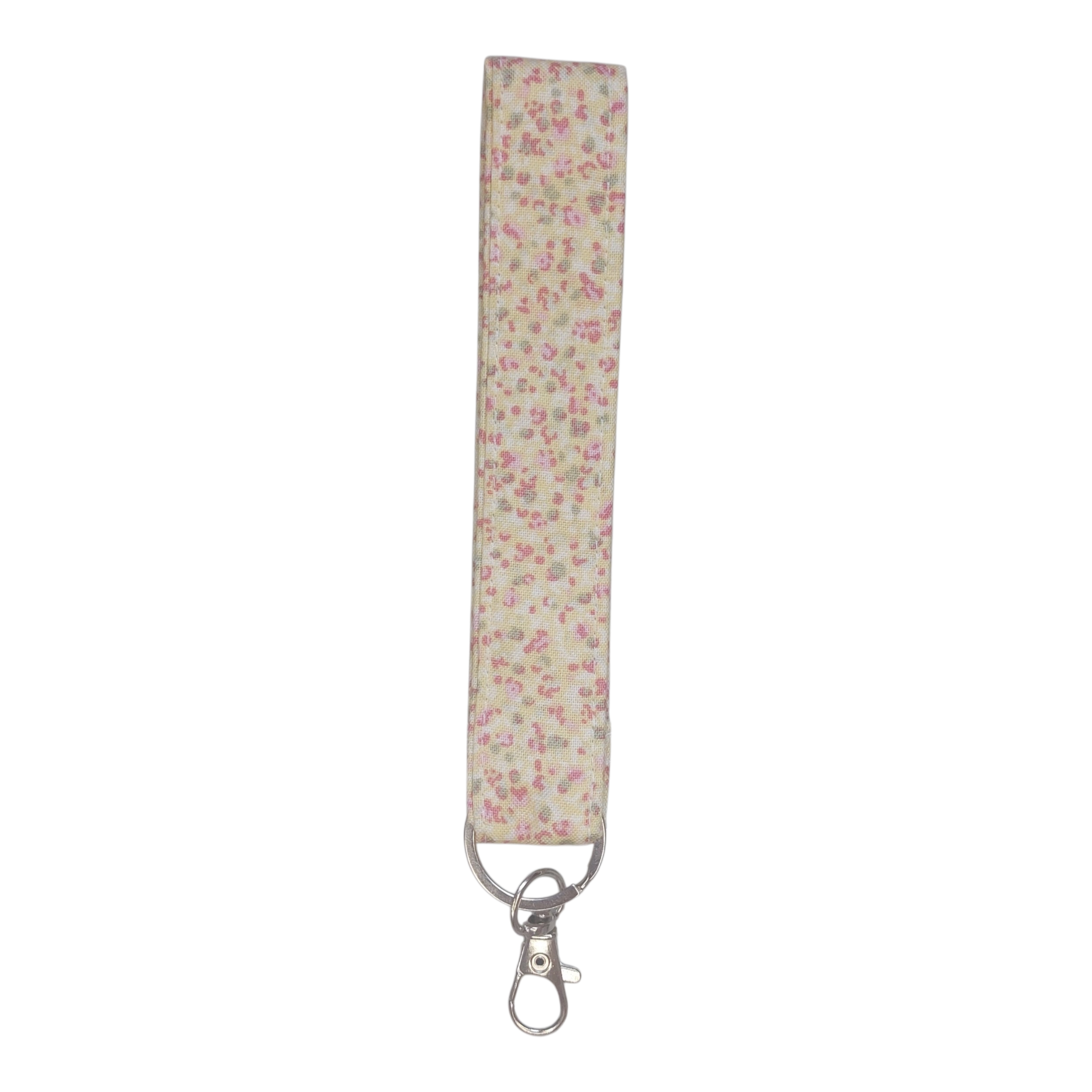 Yellow floral keychain wrist strap