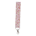 Yellow and pink floral keychain wrist strap