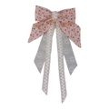 Yellow and pink floral hair bow clip