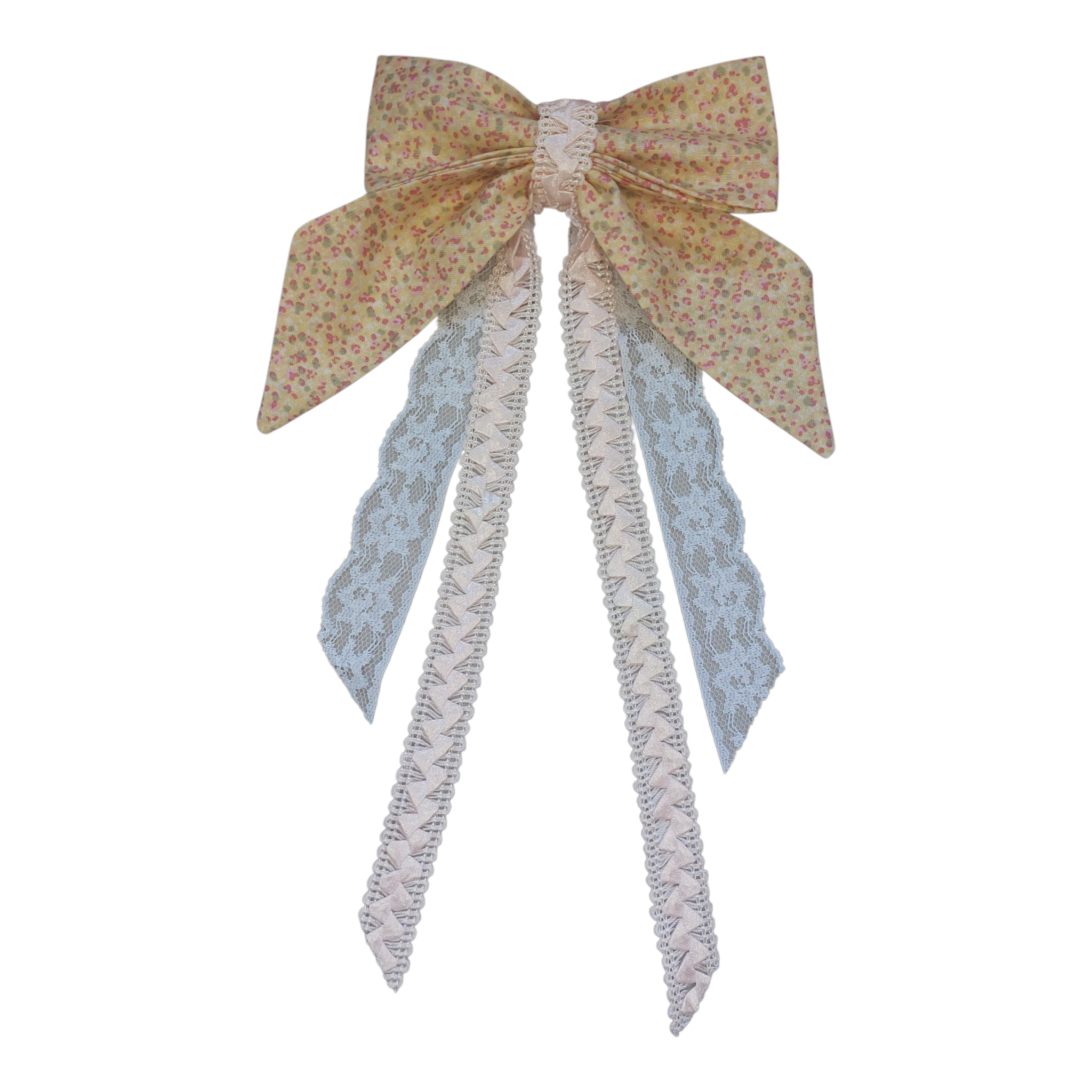 Yellow floral hair bow clip