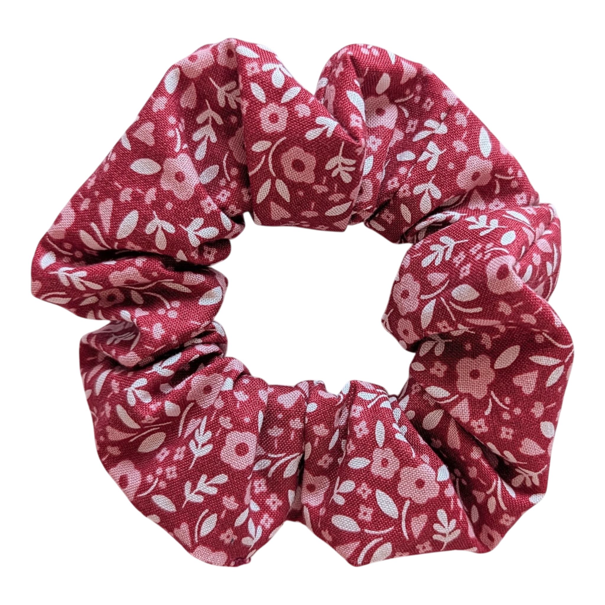 Red floral scrunchie