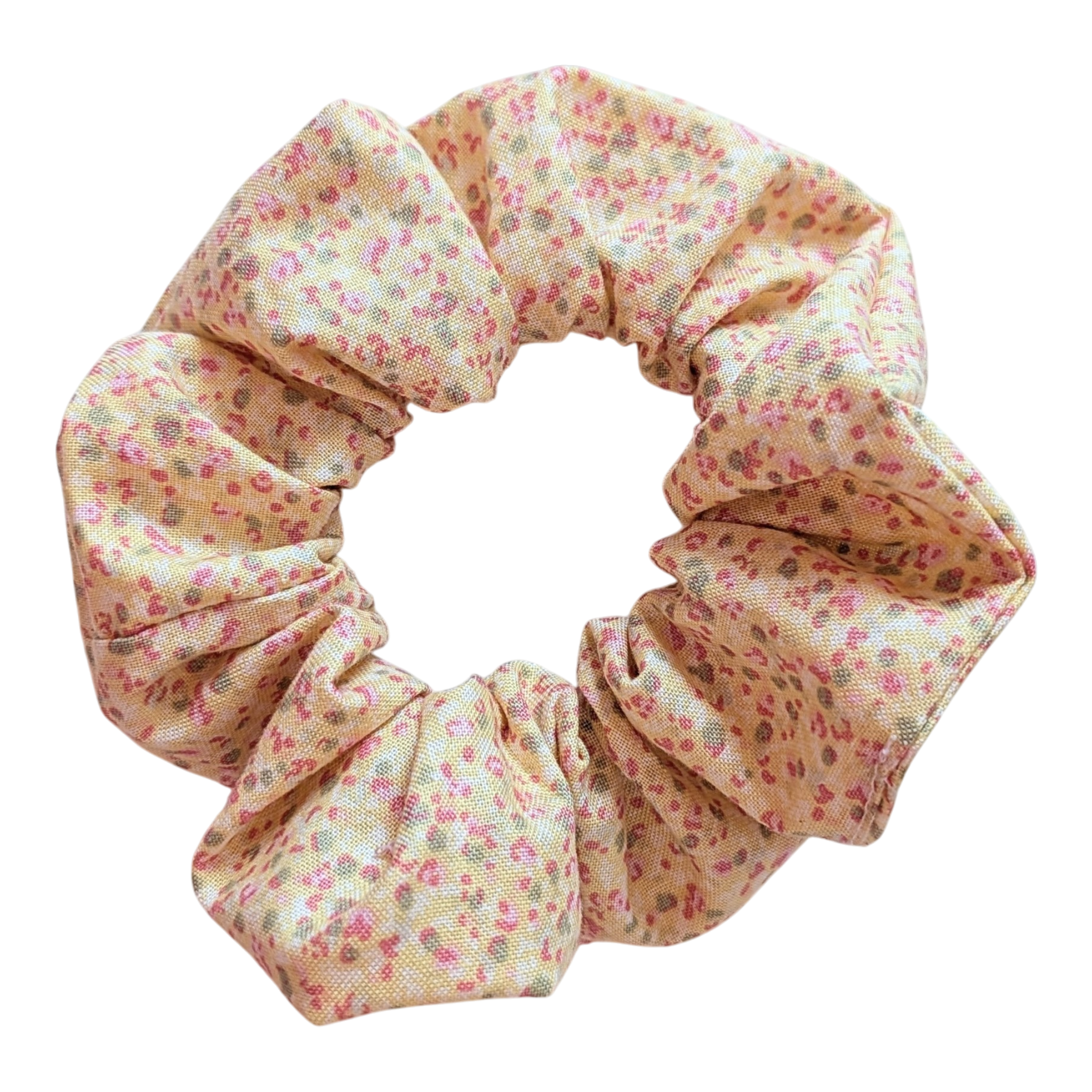 Yellow floral scrunchie